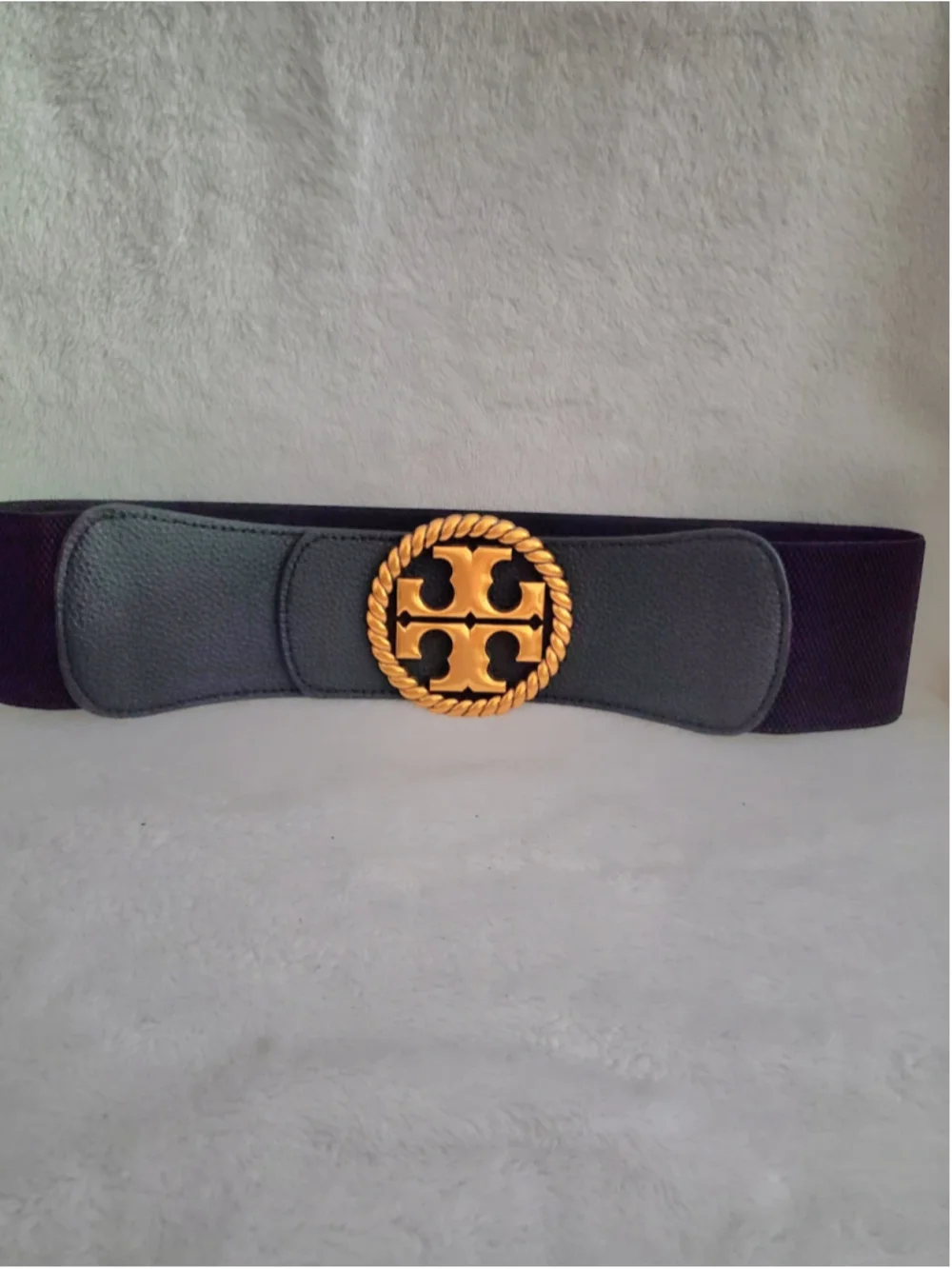Stretch Dress Belt Black and Gold 36x3 inches